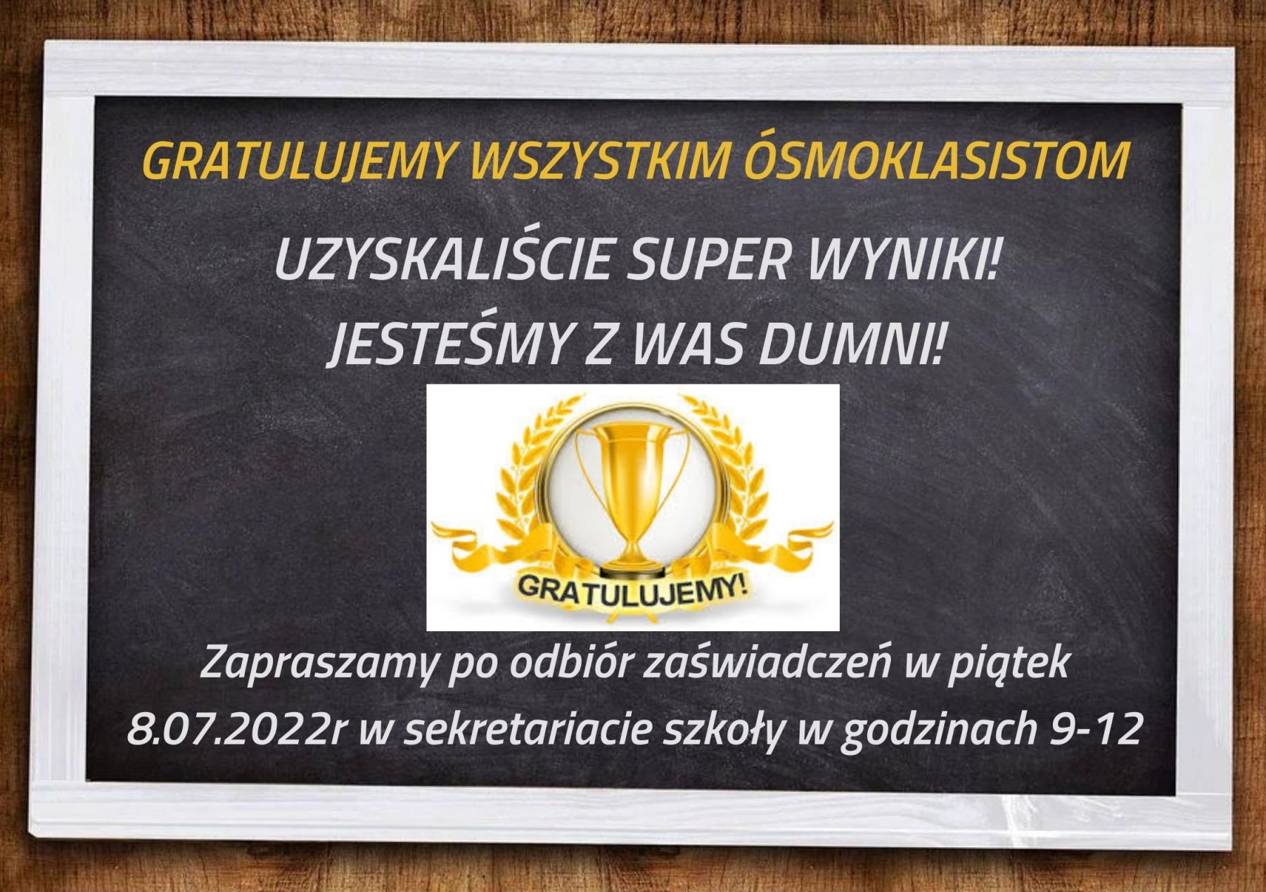 Obraz: Wyniki z egzaminów ósmoklasistów